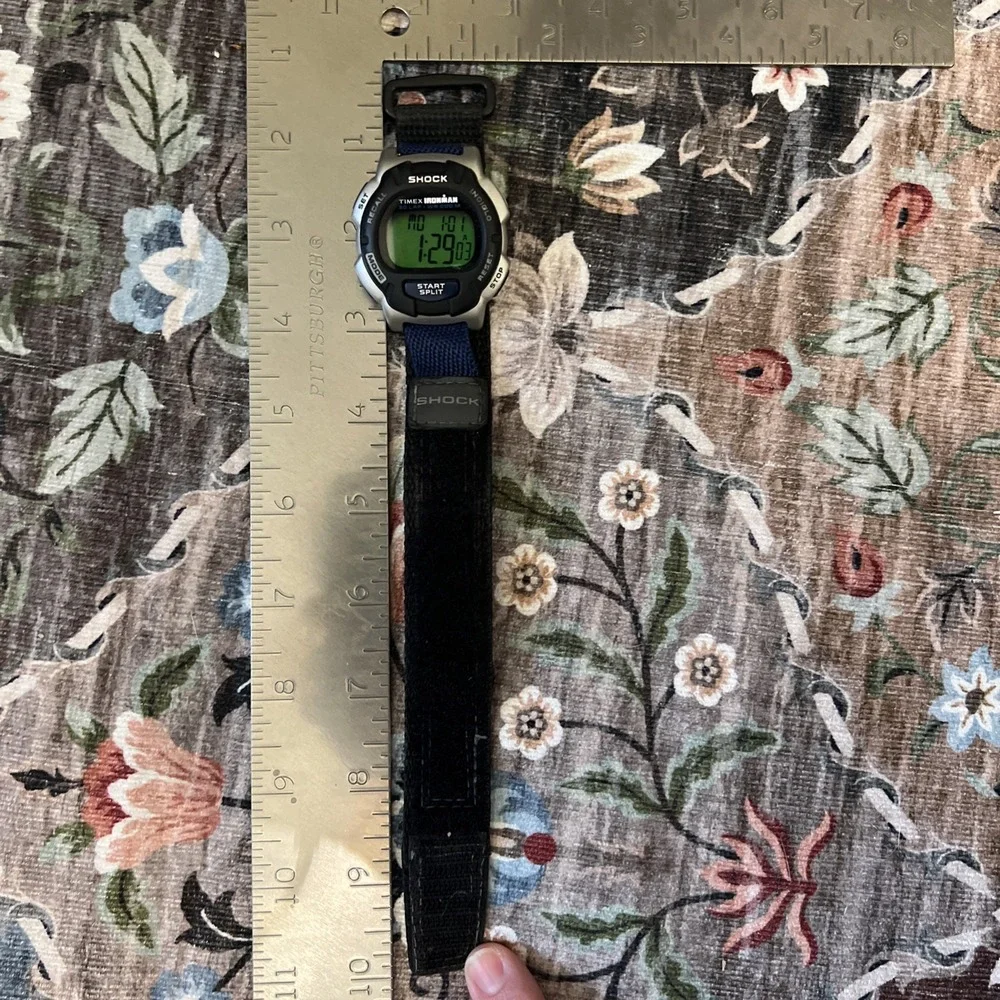 Timex Ironman Shock Indiglo WR200m Adjustable Nylon Hook & Loop Watch Band Works